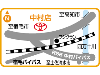 トヨタカローラ高知 中村店の地図