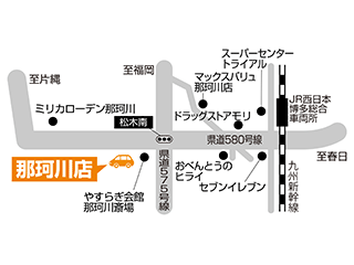 トヨタカローラ福岡 那珂川店の地図