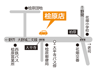 トヨタカローラ福岡 桧原店の地図