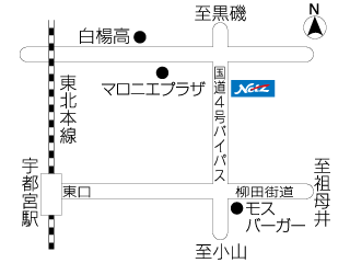 ネッツトヨタ栃木 宇都宮駅東店の地図