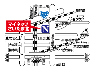ネッツトヨタ東埼玉 マイネッツさいたま北の地図