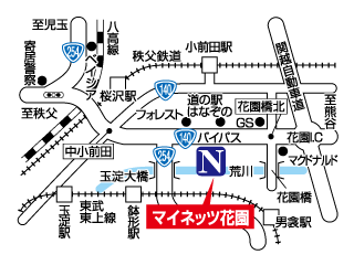 ネッツトヨタ東埼玉 マイネッツ花園の地図