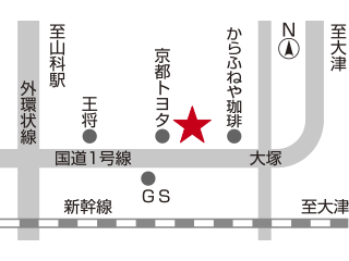 ネッツトヨタヤサカ 山科店の地図