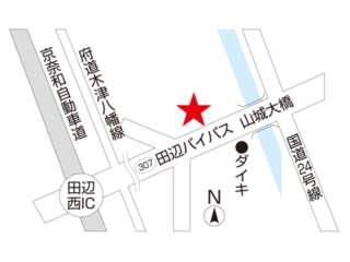 ネッツトヨタヤサカ ＡＬＡＬ京田辺店の地図