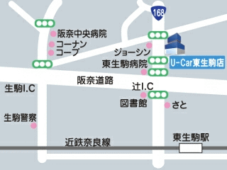 ネッツトヨタ奈良 U-Car東生駒店の地図