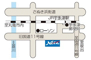 ネッツトヨタ香川 まるがめ土器店・Ｕステージ丸亀の地図