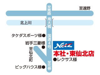 ネッツトヨタ盛岡 東仙北店の地図