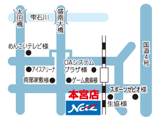 ネッツトヨタ盛岡 本宮店の地図